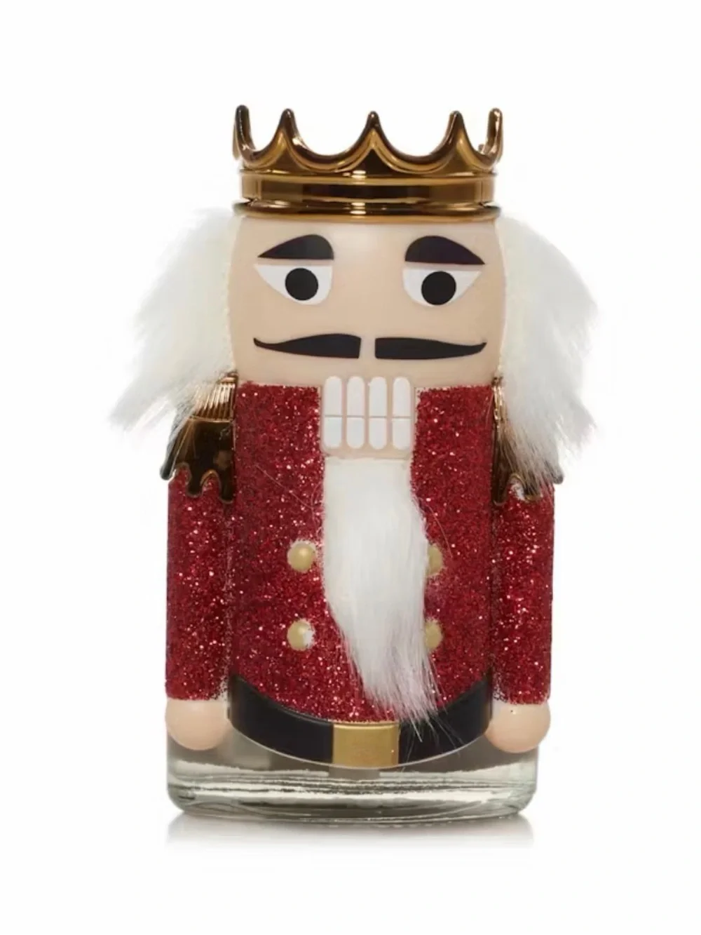 Yankee Candle Glitter Red Nutcracker Holiday Scent Plug w/ crown & white hair
